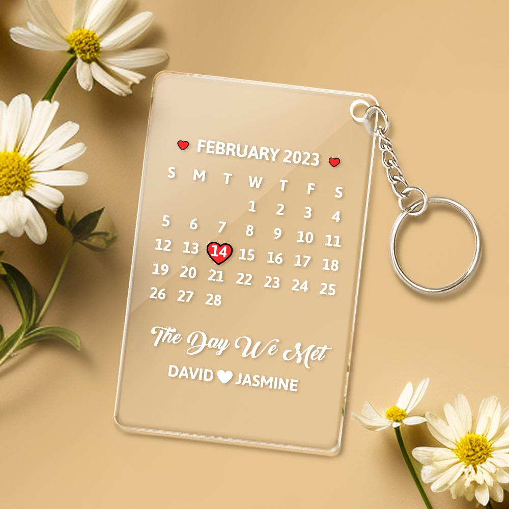 Custom Calendar Keychain Acrylic Keychain Special Date Keychain Gifts For Memorable Members
