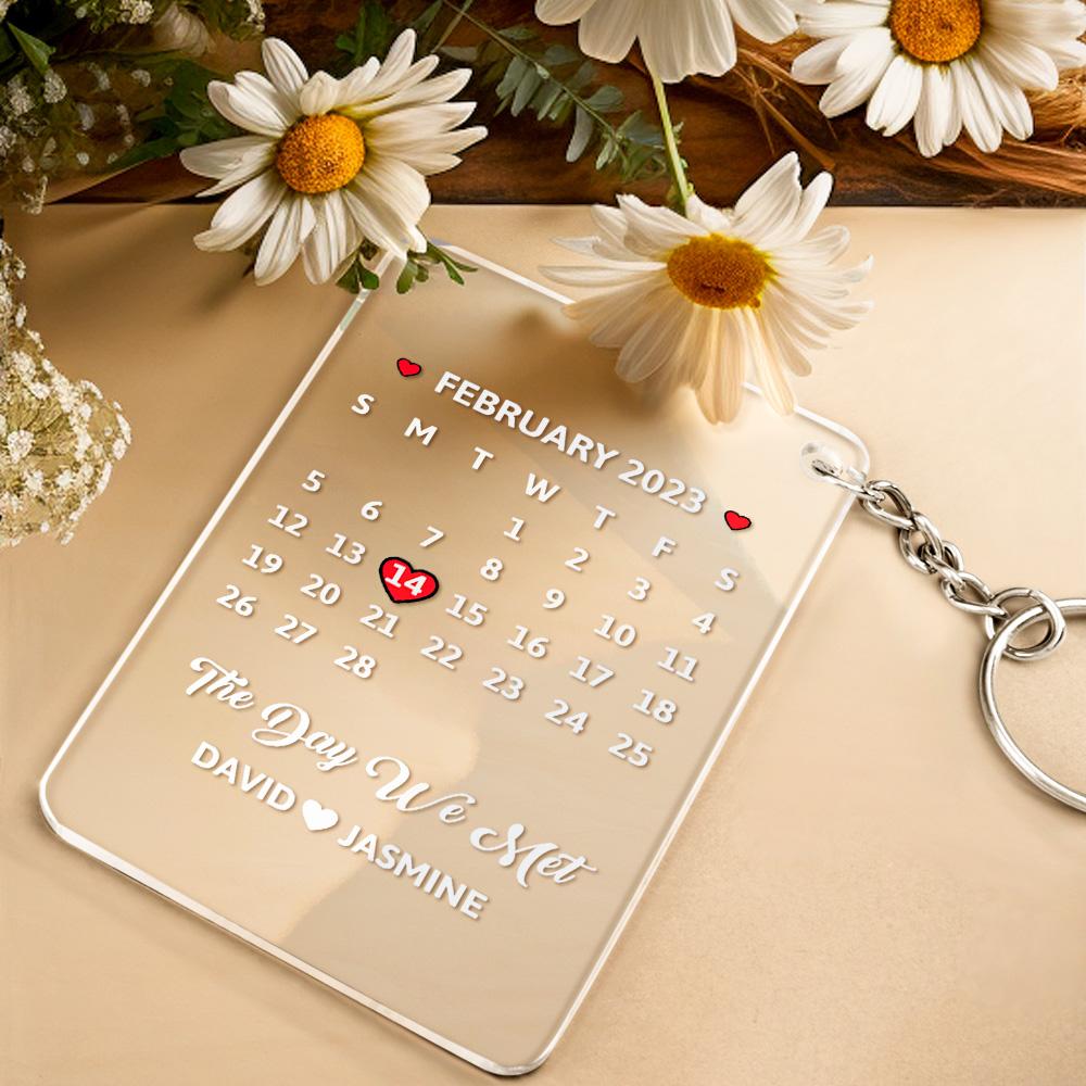 Custom Calendar Keychain Acrylic Keychain Special Date Keychain Gifts For Memorable Members