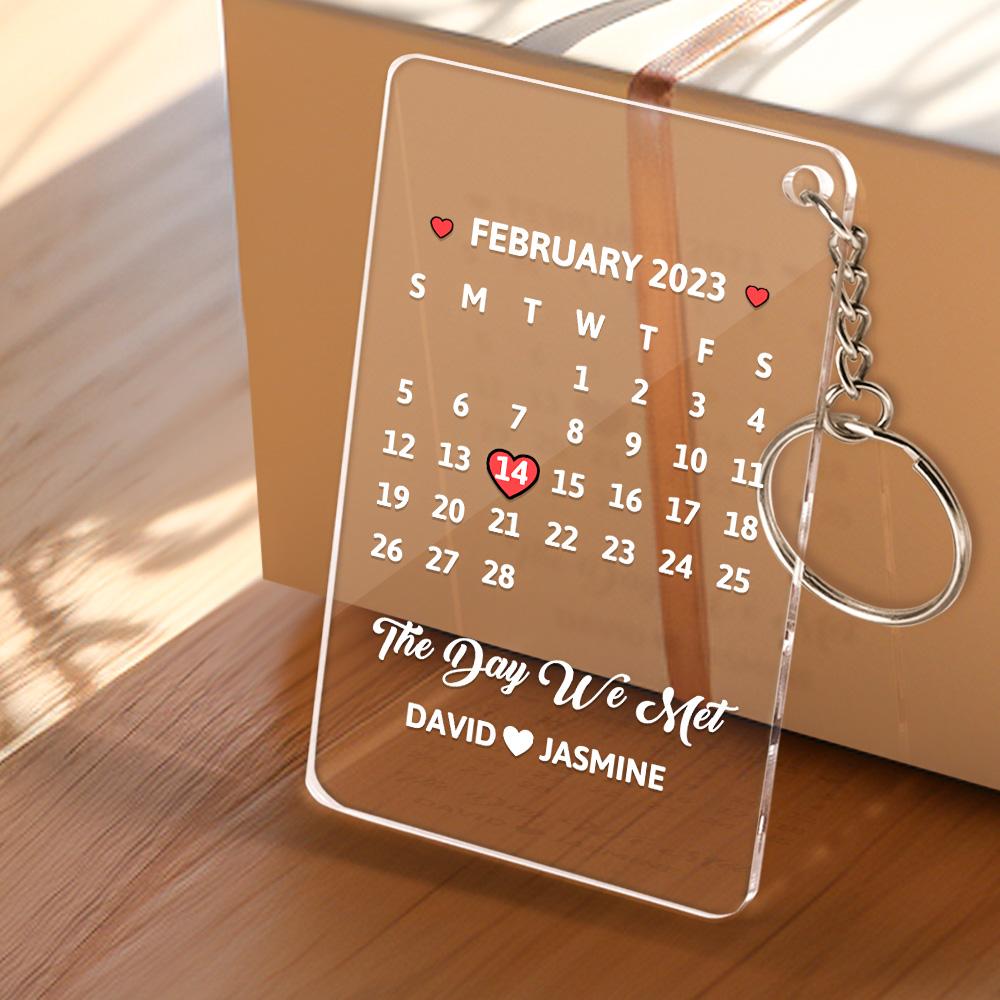 Custom Calendar Keychain Acrylic Keychain Special Date Keychain Gifts For Memorable Members