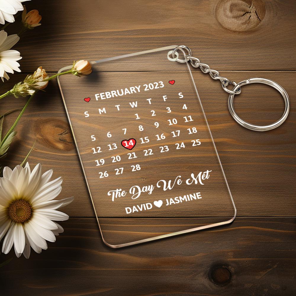 Custom Calendar Keychain Acrylic Keychain Special Date Keychain Gifts For Memorable Members