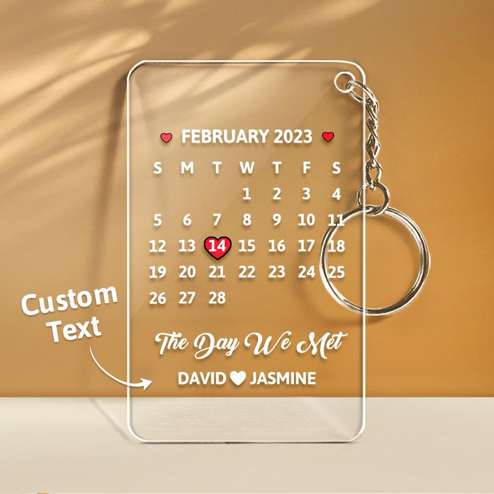 Custom Calendar Keychain Acrylic Keychain Special Date Keychain Gifts For Memorable Members