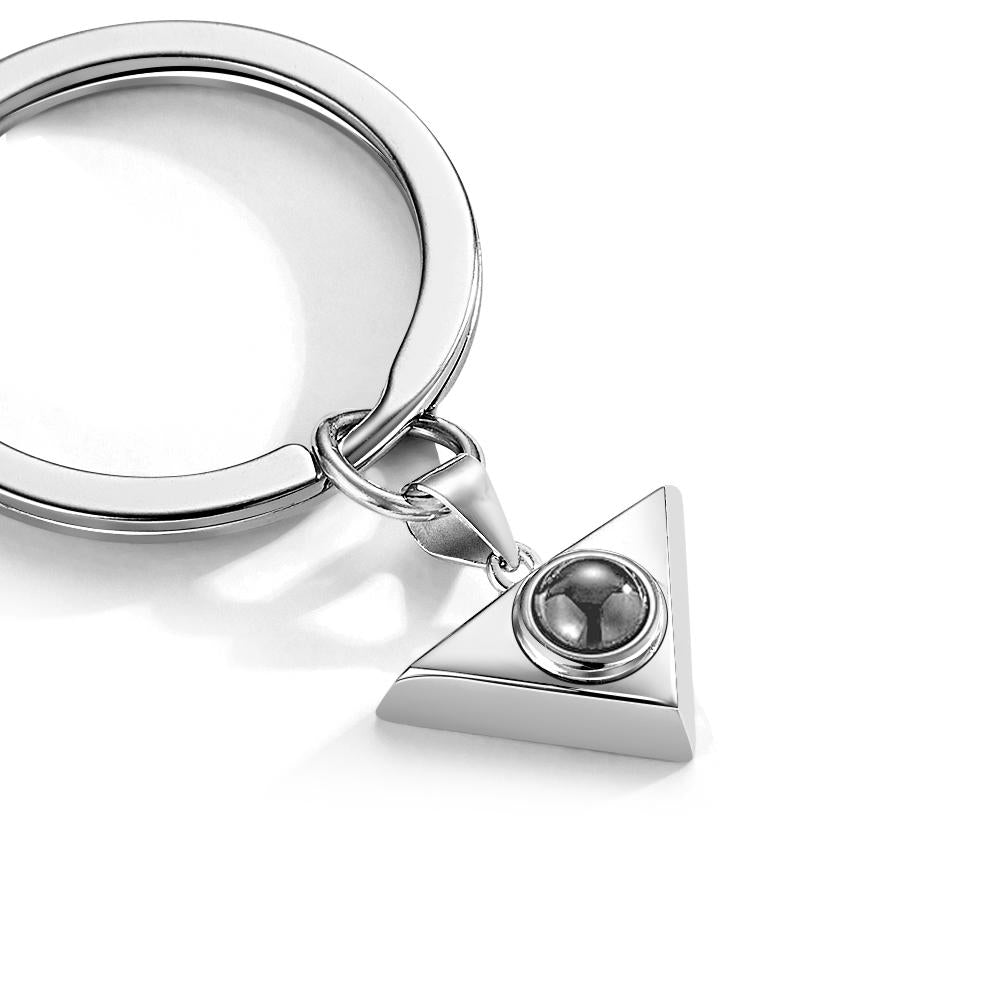 Personalized Photo Projection Keychain-Triangle The best Dreamy Gift for Yourself and Family and Friends