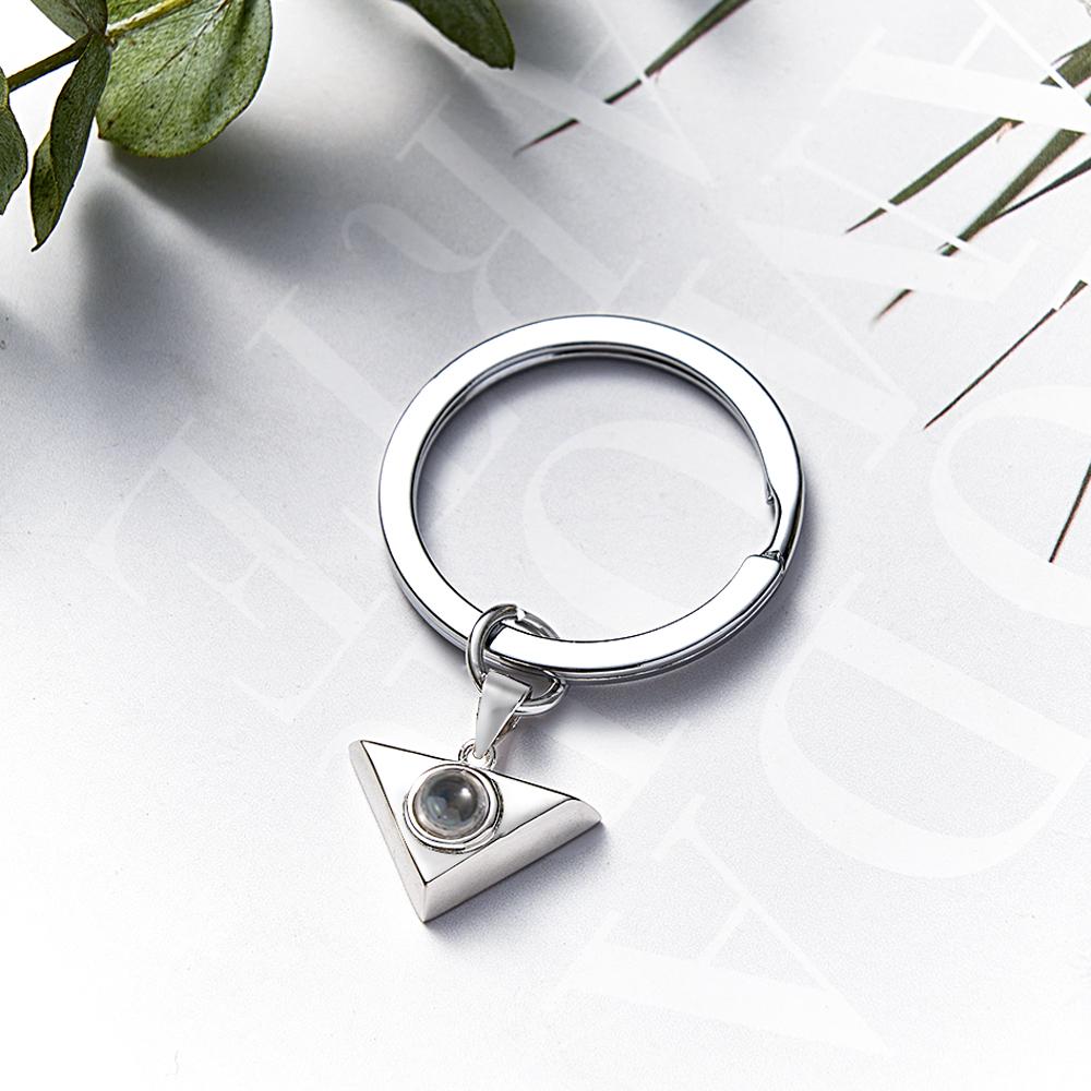 Personalized Photo Projection Keychain-Triangle The best Dreamy Gift for Yourself and Family and Friends