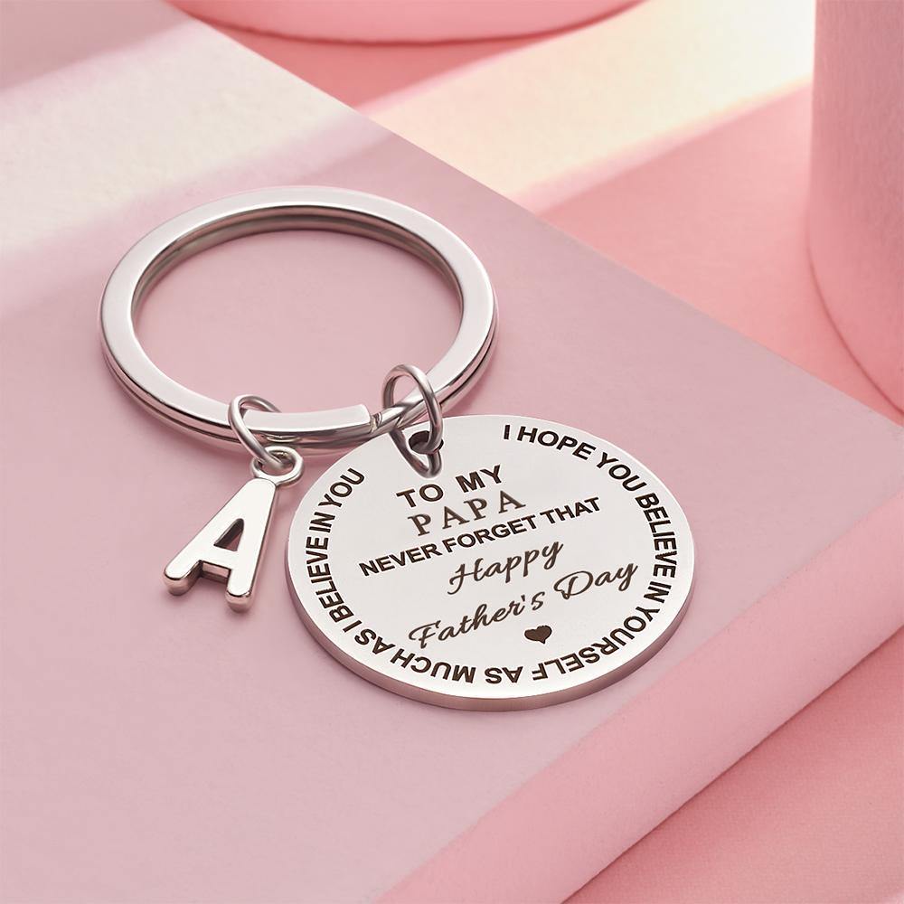 Custom Engraved Keychain Steel Memorial Gifts for Father