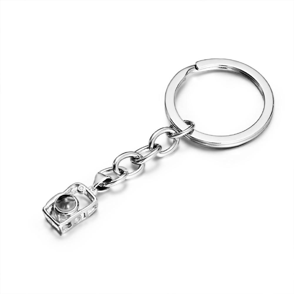 Photo Projection Camera Keychain  Custom Memorial Photo Key Ring Personalized Picture Inside Jewelry Trendy Best Friend Gift