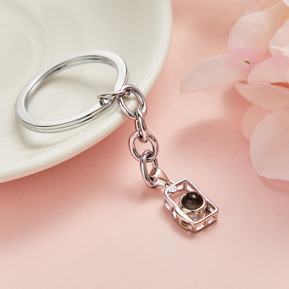 Photo Projection Camera Keychain  Custom Memorial Photo Key Ring Personalized Picture Inside Jewelry Trendy Best Friend Gift