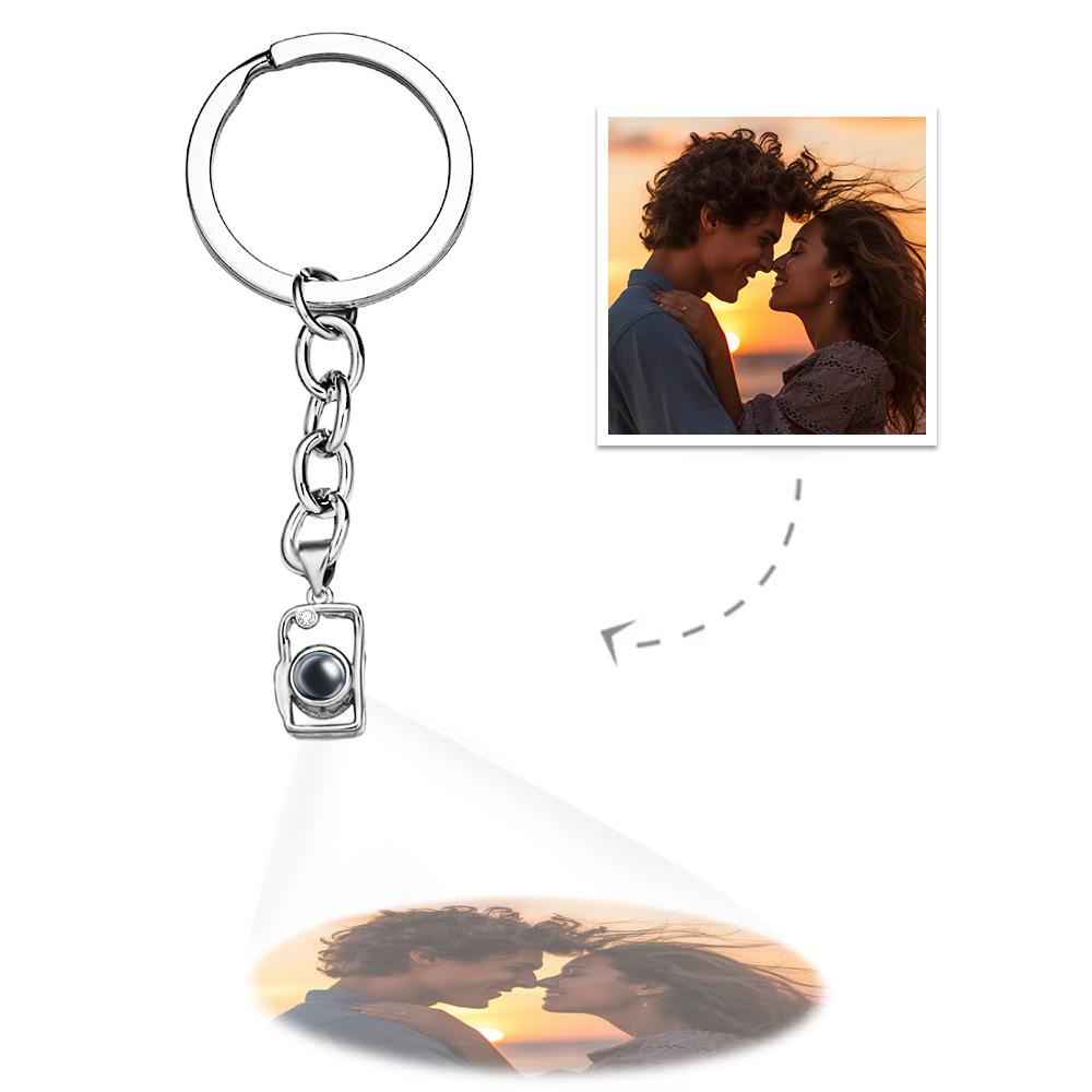Photo Projection Camera Keychain  Custom Memorial Photo Key Ring Personalized Picture Inside Jewelry Trendy Best Friend Gift