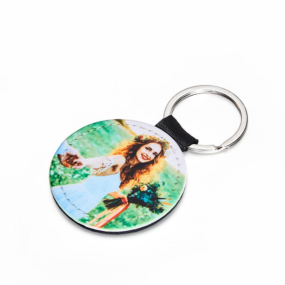 Personalized Photo Keychain Custom Key Holder Vegan Leather Memory Keychain Gift