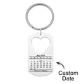 Anniversary Gift Unique Calendar Keychain Personalized Date Engraved for Husband Keychains Engagement Gift for Him