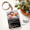 Scannable Music Code Keychain Custom Music Acrylic Photo Keychain Anniversary Day Gift For Couple