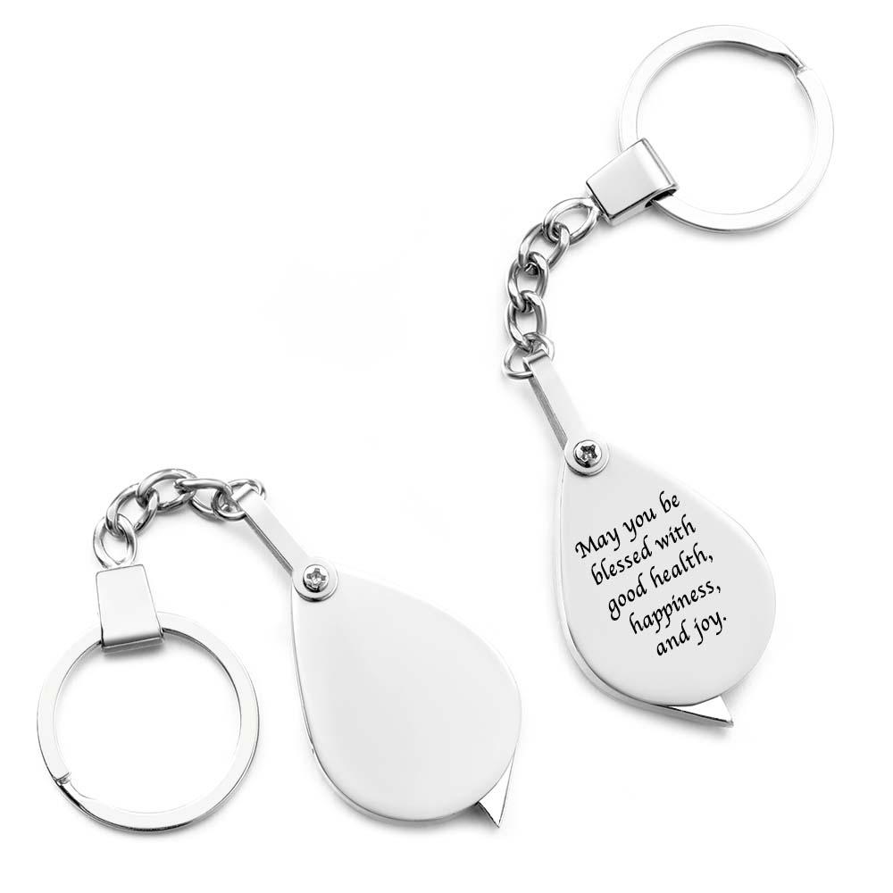 Magnifier Keychain Keyring Personalized Gift Anniversary Gift for Him Christmas Day Gift for Men