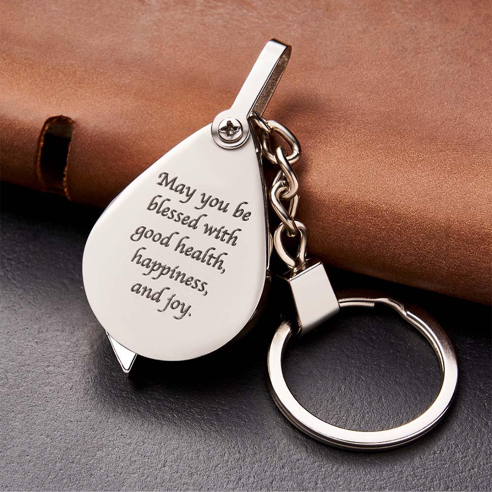 Magnifier Keychain Keyring Personalized Gift Anniversary Gift for Him Christmas Day Gift for Men
