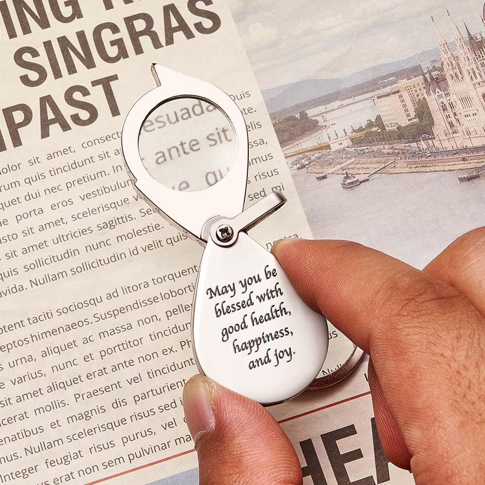 Magnifier Keychain Keyring Personalized Gift Anniversary Gift for Him Christmas Day Gift for Men