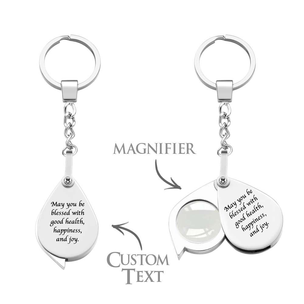 Magnifier Keychain Keyring Personalized Gift Anniversary Gift for Him Christmas Day Gift for Men