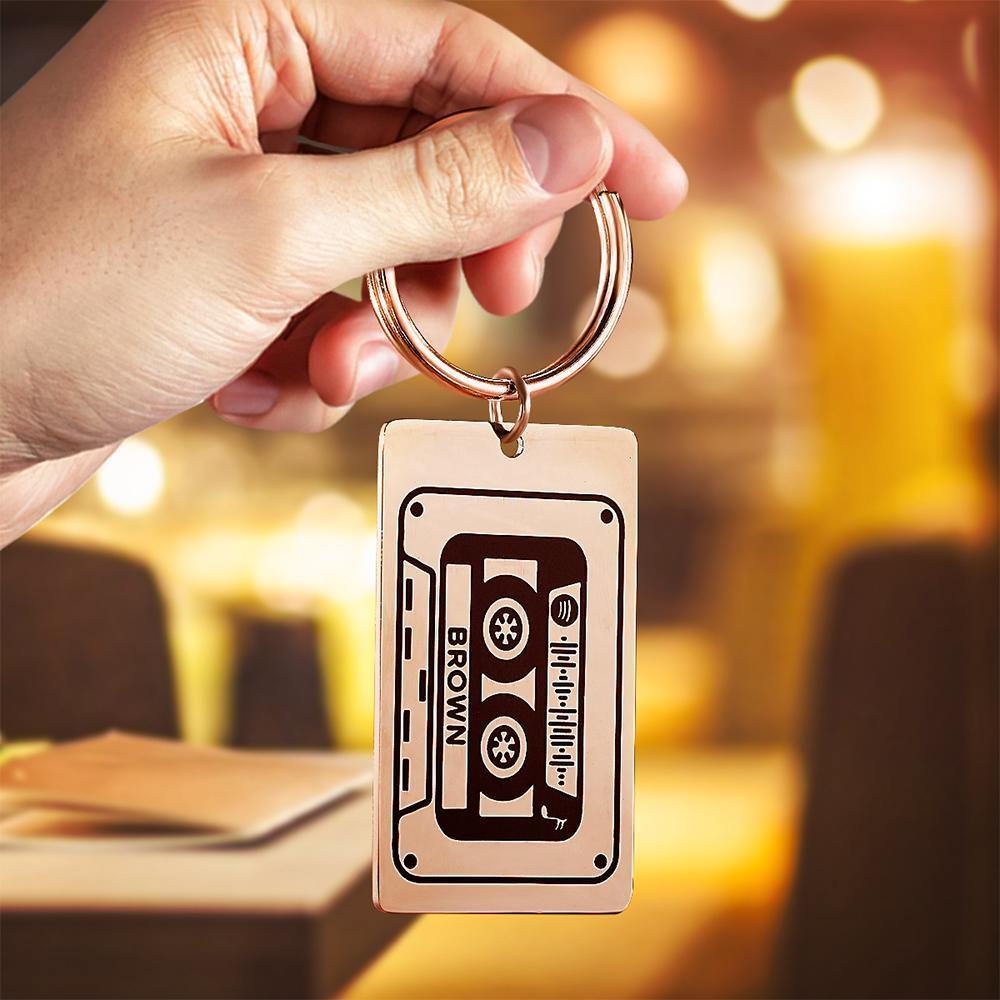 Spotify Custom Keychains Engraved Keychain Musicial Gift Rose Gold