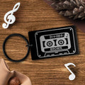 Music Custom Keychains Engraved Keychain Musicial Gift Black