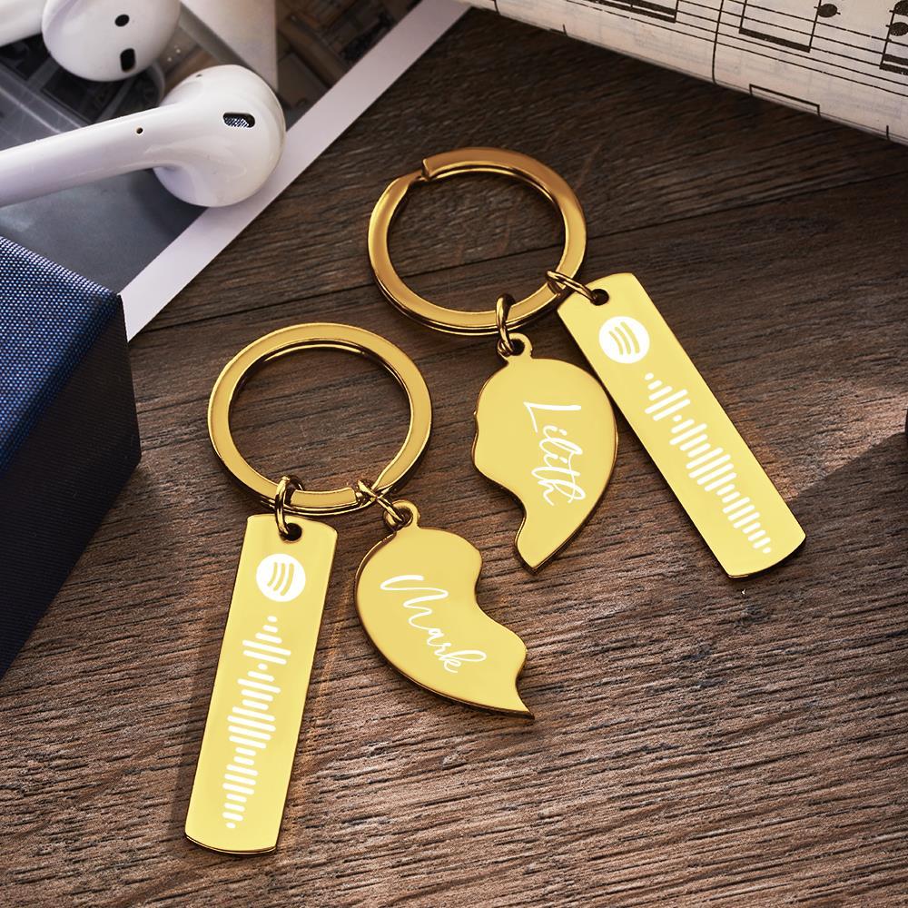 Personalized Spotify Code Keychain Custom Name in Heart Shape Keychain  for Her