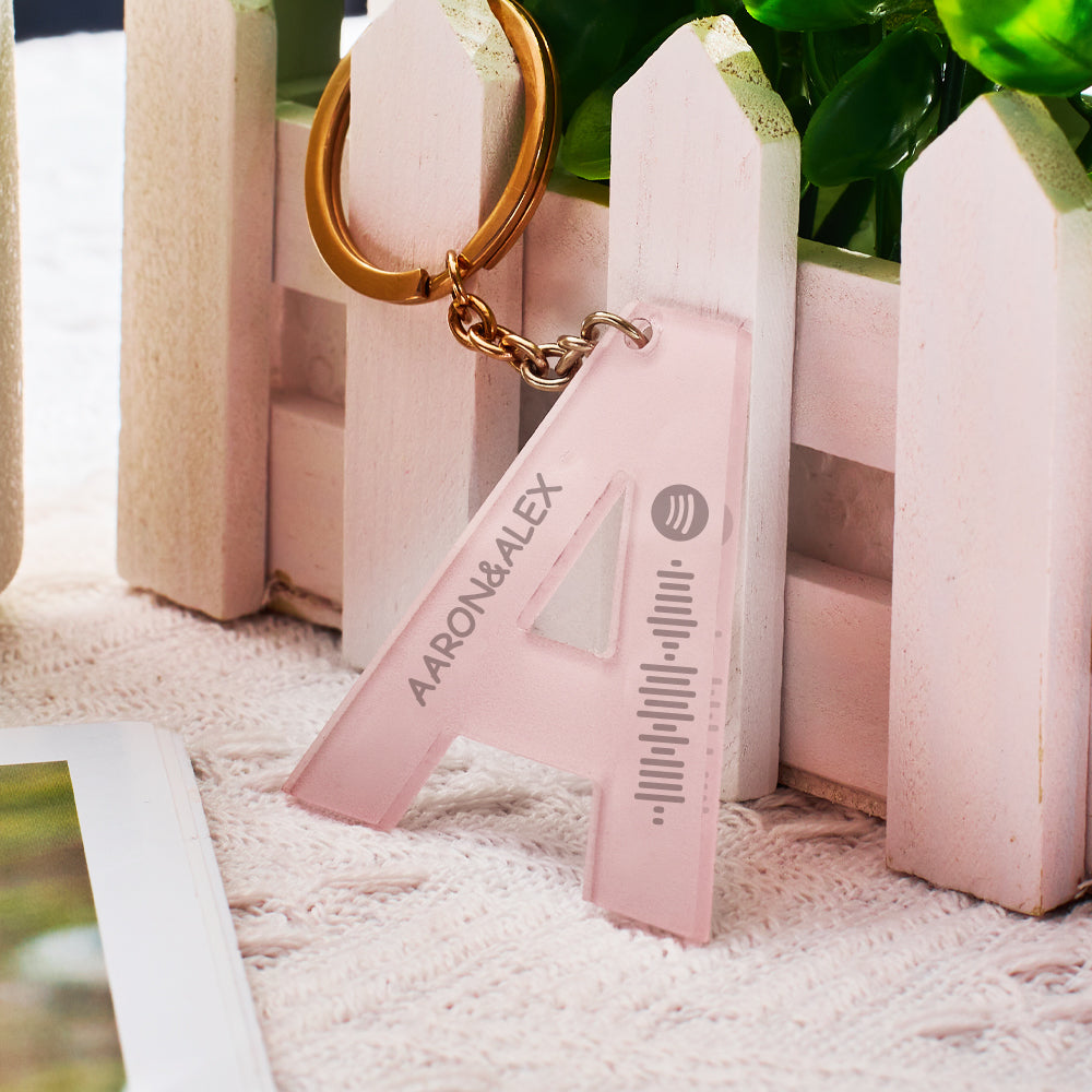 Custom Engraved Alphabet Spotify Code Keychain Custom Scannable Engraved Custom Music Song Keychain Gifts For Him