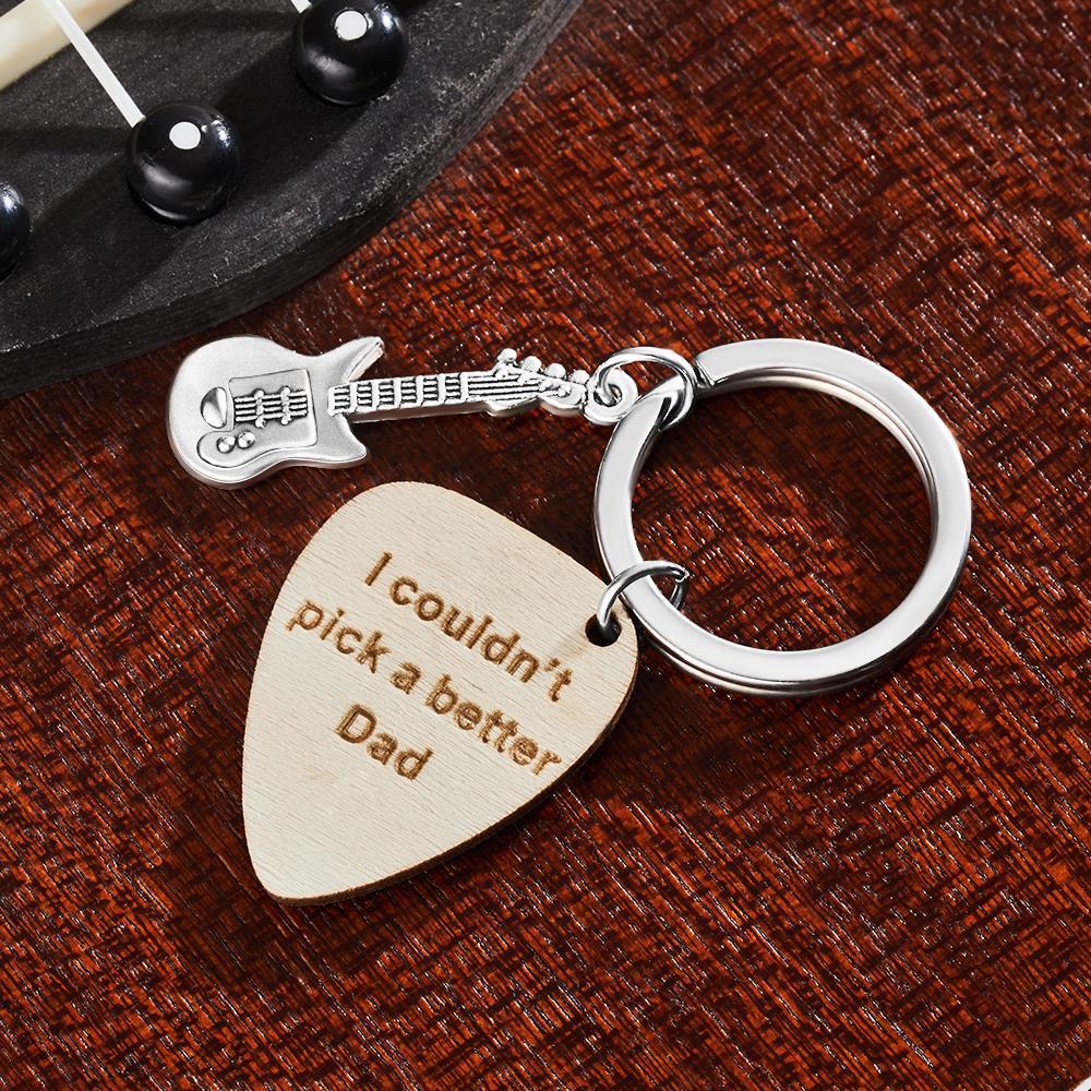 Custom Engraved Keychain Guitar Pick Keychain Gift for Dad