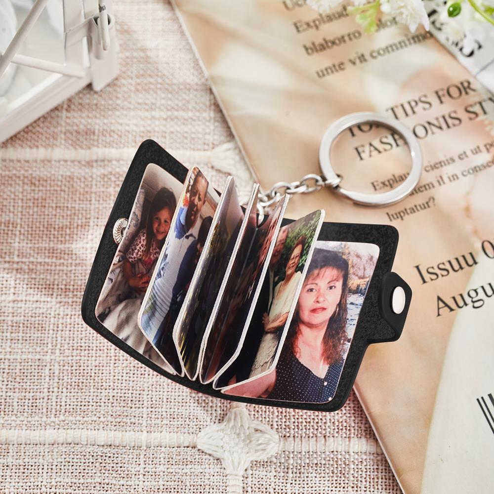 Custom Photo Album Keychain Valentine's Day Gift Personalized Photo Leather Keychain Romantic Gift For Couples