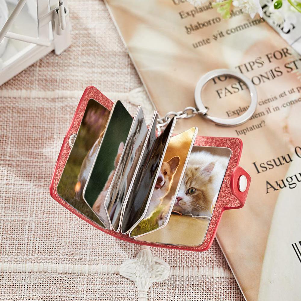 Custom Photo Album Keychain Custom Photo Leather Keychain Love My Pets
