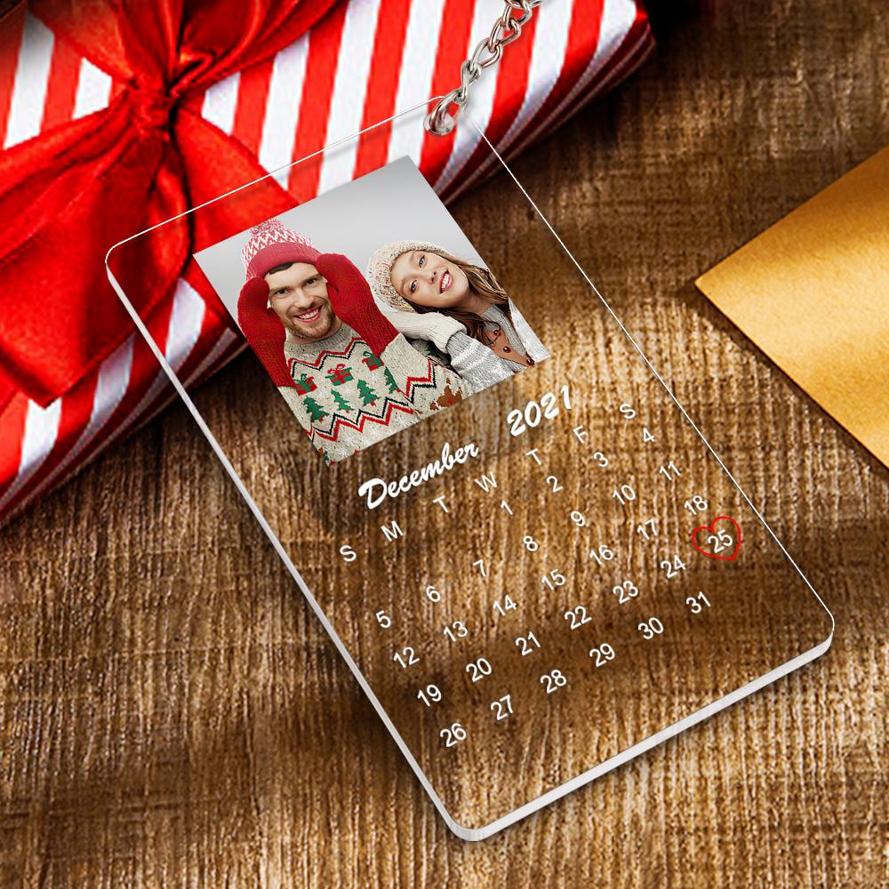 Valentine's Day Gift - Custom Keychain Anniversary Keychain Calendar Gifts For Couple