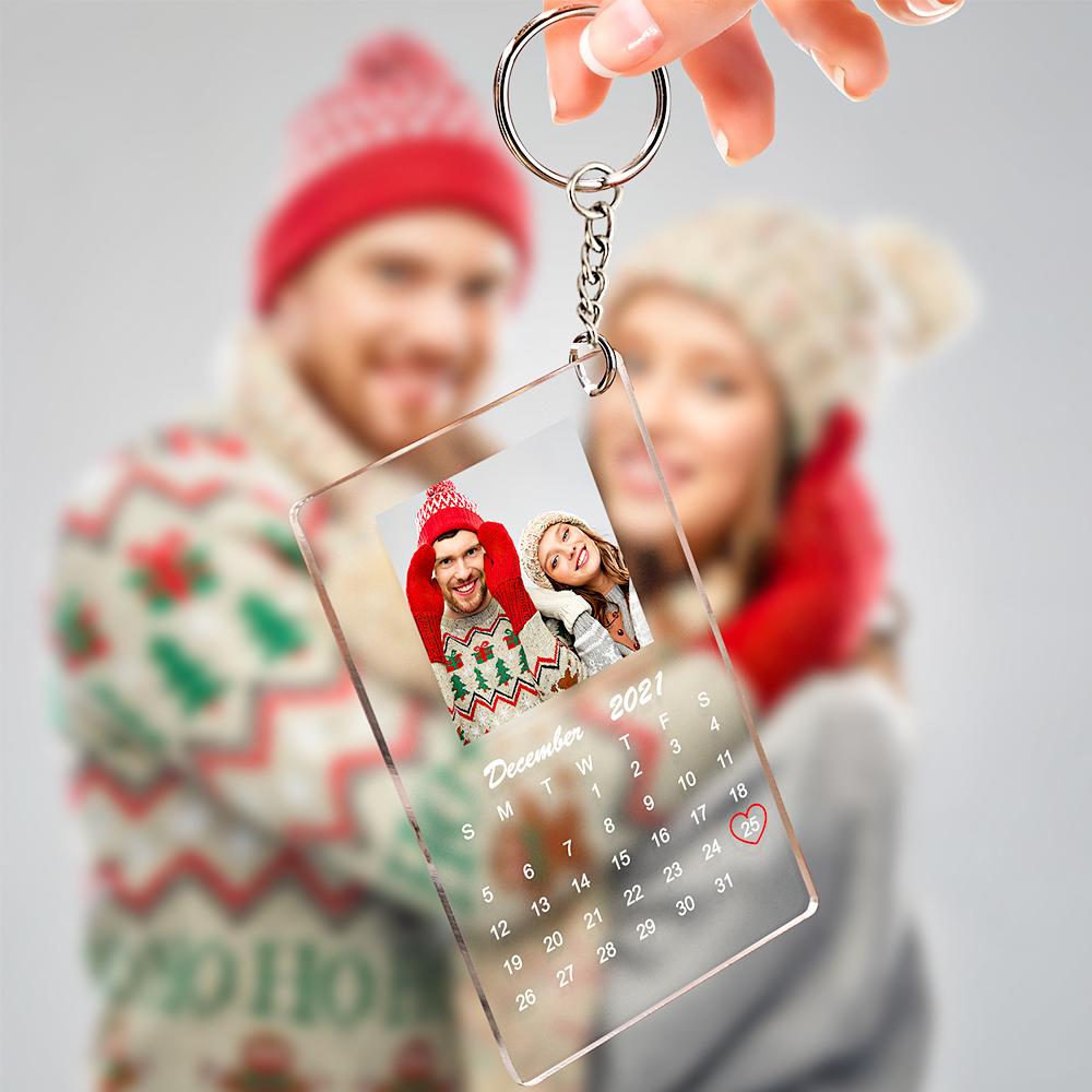 Valentine's Day Gift - Custom Keychain Anniversary Keychain Calendar Gifts For Couple