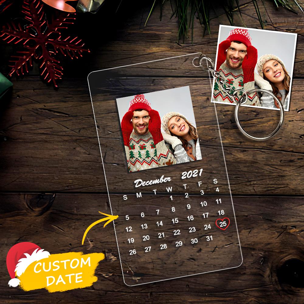 Valentine's Day Gift - Custom Keychain Anniversary Keychain Calendar Gifts For Couple