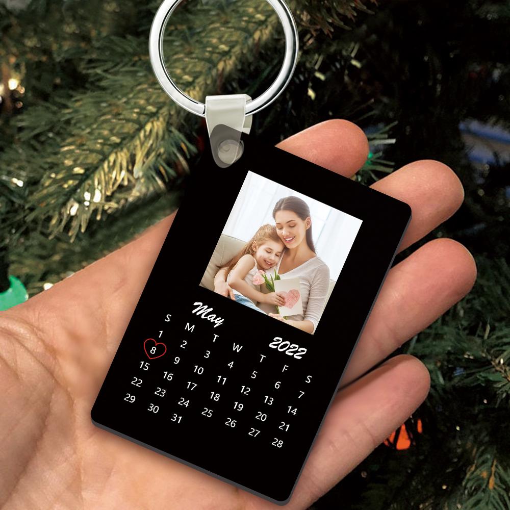 Custom Keychain Calendar Photo Keychain Mother's Day Gift