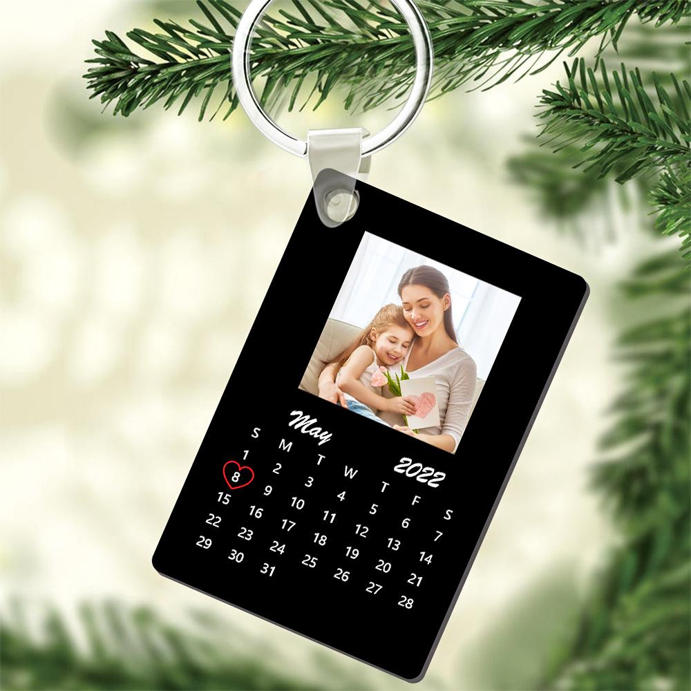 Custom Keychain Calendar Photo Keychain Mother's Day Gift