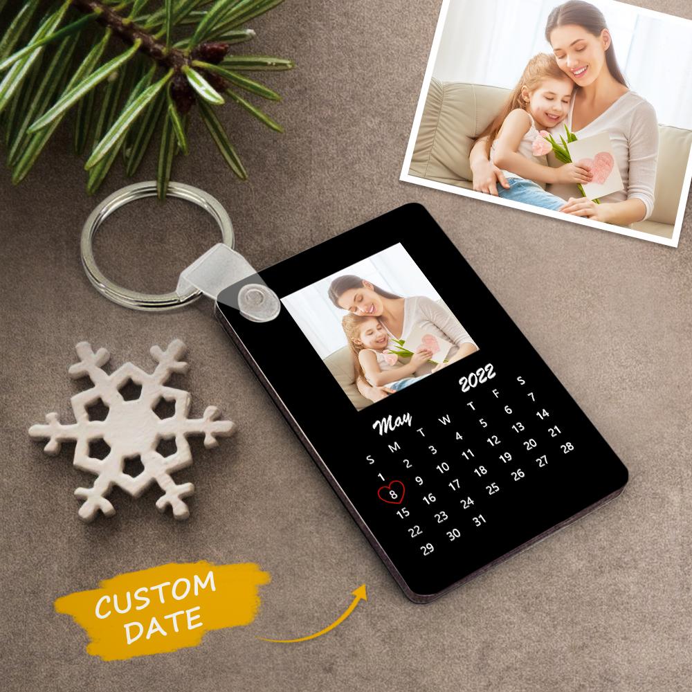 Custom Keychain Calendar Photo Keychain Mother's Day Gift