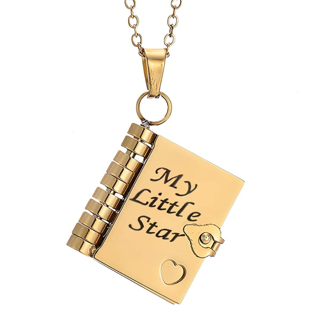 Personalized My Little Star Book Necklace – A Letter to My Daughter in a Locket, Adjustable Pendant with Message Inside, Meaningful Jewelry Gift