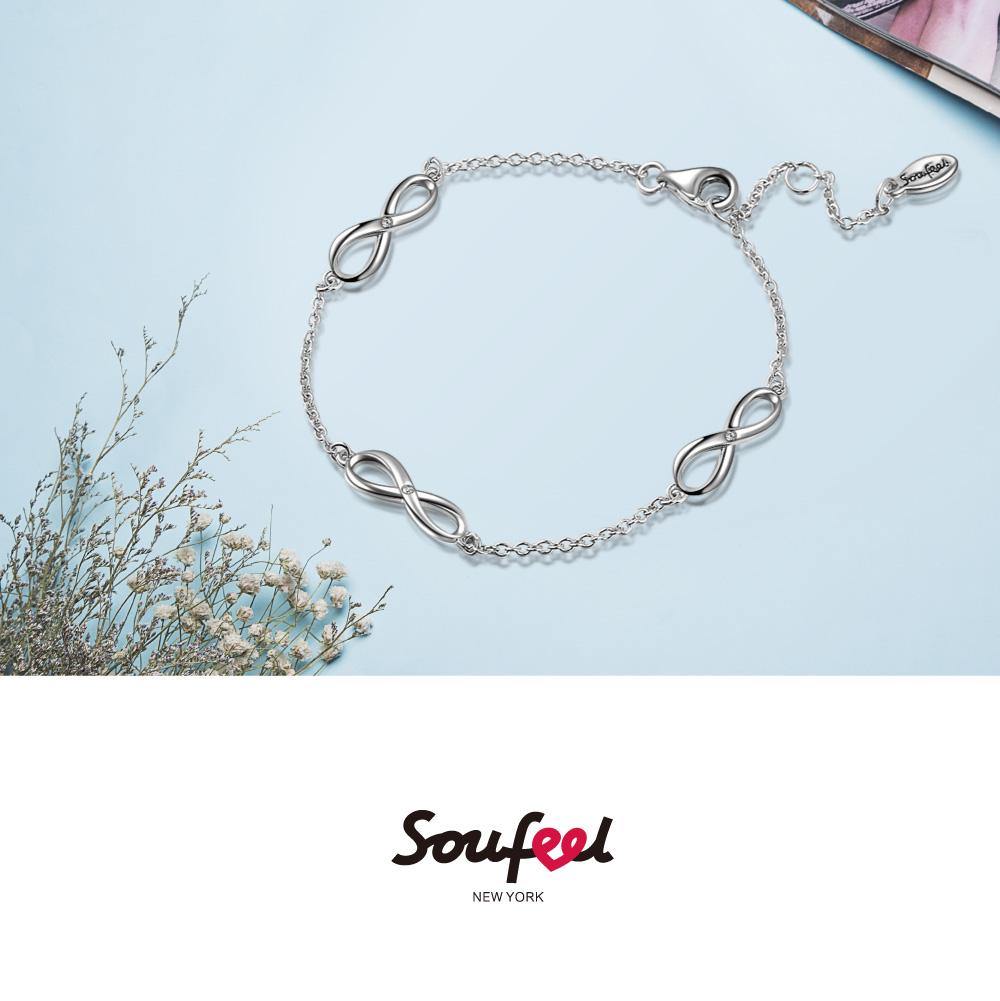 Infinity Love Silver Bracelet with Soufeel Crystal - Length Adjustable