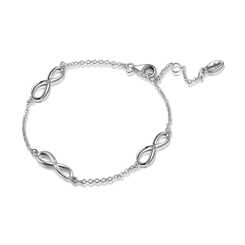 Infinity Love Silver Bracelet with Soufeel Crystal - Length Adjustable