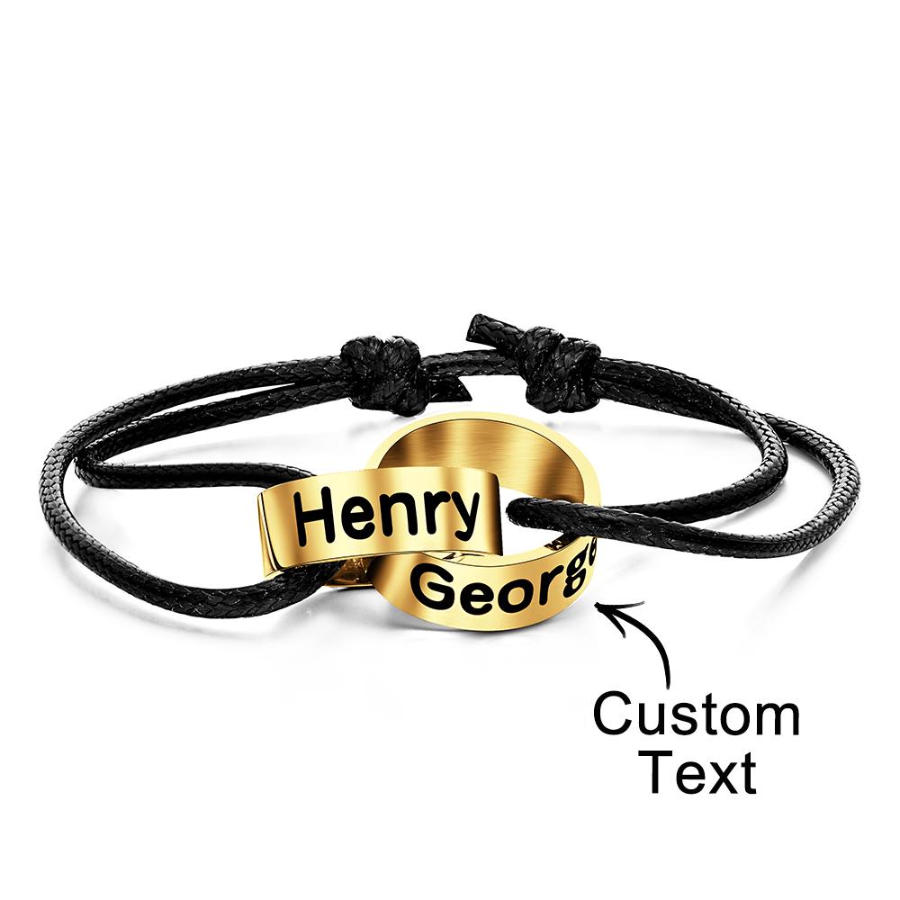Custom Intwine Name Beads Bracelet Two Name Love Gift for Boyfriend