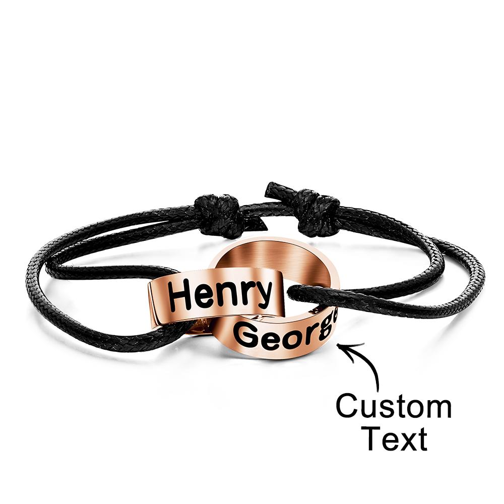 Custom Intwine Name Beads Bracelet Two Name Love Gift for Boyfriend