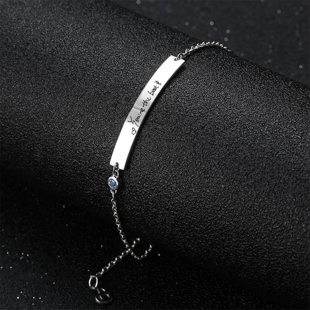 Personalized Photo Bracelet, Handwriting Bracelet - Silver