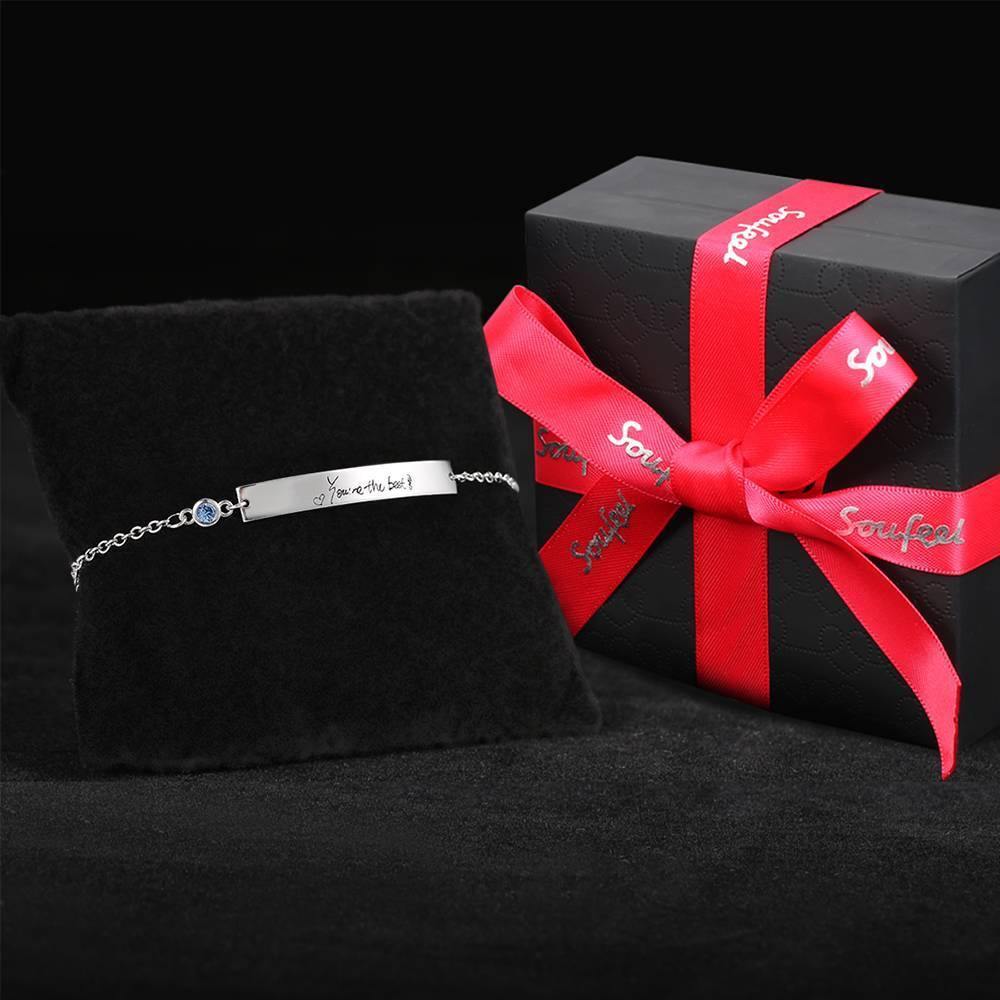 Personalized Photo Bracelet, Handwriting Bracelet - Silver