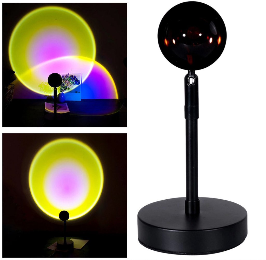 Christmas Gifts Sunset Projector Lamp Sunny (Green & Pink) Aura Glow Lights Decor For Bedroom Rainbow Projection Lamp