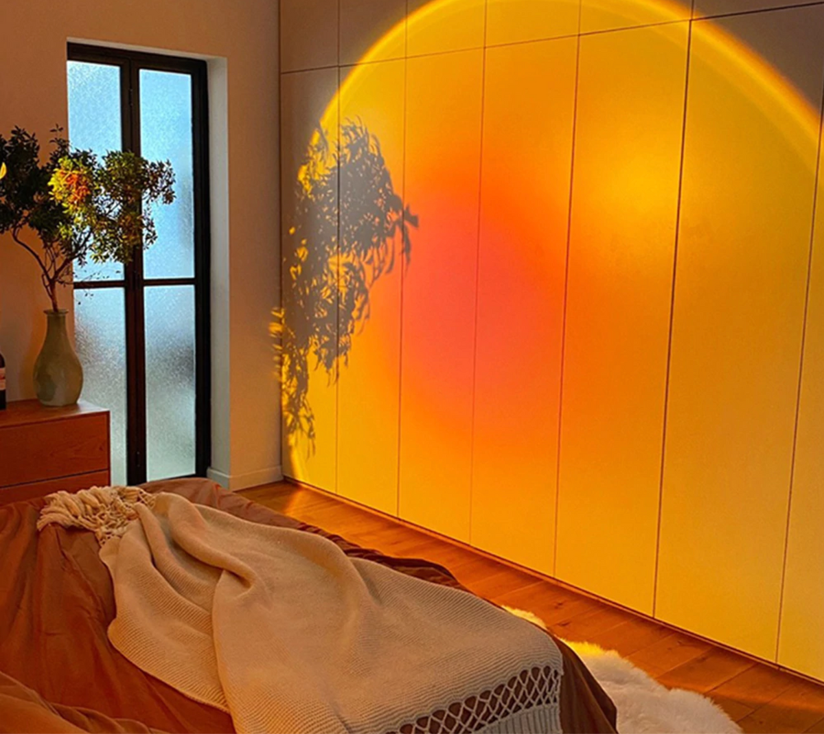 Sunset Projector Lamp Christmas Gifts Tiktok 180 Degree Rotation Red Sunset (Orange and Red) Sunny Aura Lamp Decor For Bedroom Rainbow Sunset Light