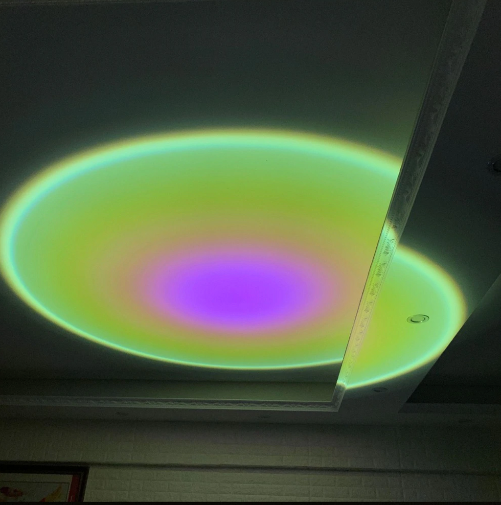 Christmas Gifts Sunset Projector Lamp Sunny (Green & Pink) Aura Glow Lights Decor For Bedroom Rainbow Projection Lamp