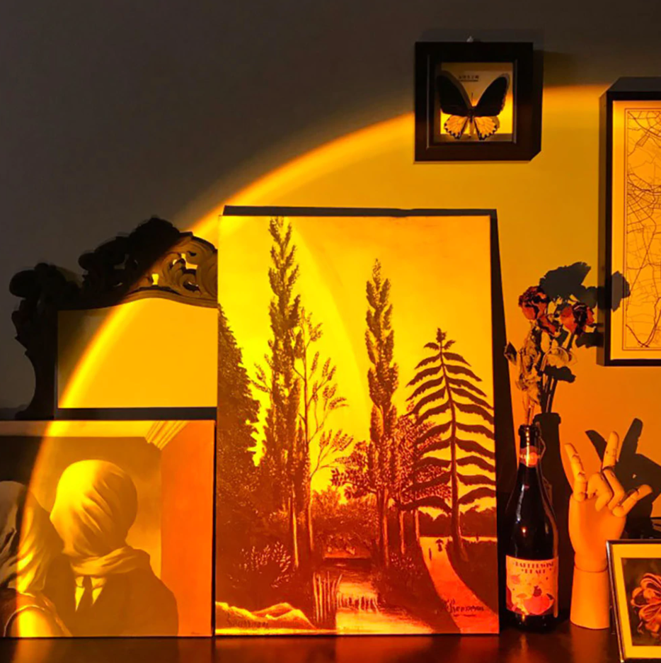 Sunset Projector Lamp Christmas Gifts Tiktok 180 Degree Rotation Red Sunset (Orange and Red) Sunny Aura Lamp Decor For Bedroom Rainbow Sunset Light