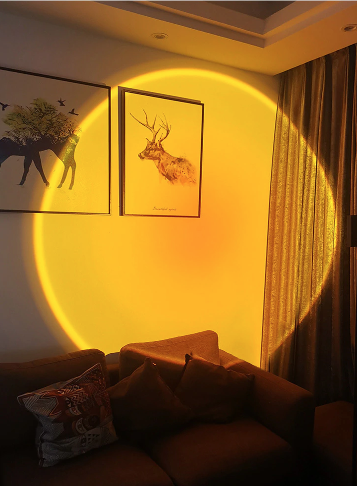 Sunset Projector Lamp Sunset Christmas Gifts (Orange) Sunny Aura Lamp Decor For Bedroom Rainbow Sunset Light