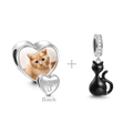 Black Cat Charm Set of 2 Silver