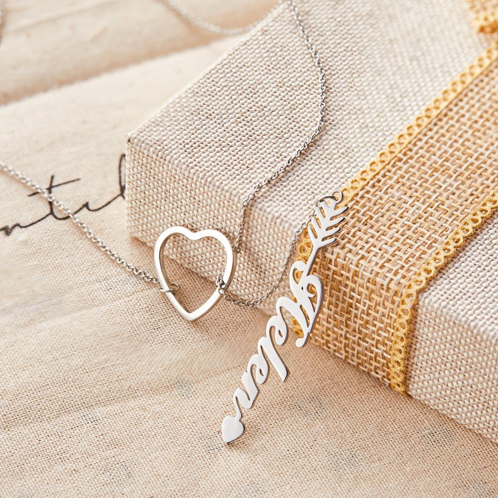 "Out Of Love" Personalized Name Necklace With Heart Perfect Gift for Birthdays Weddings