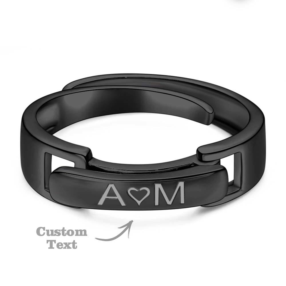 Stackable Name Ring Personalized Custom Name and Date Ring Anniversary Wedding Gift for Her