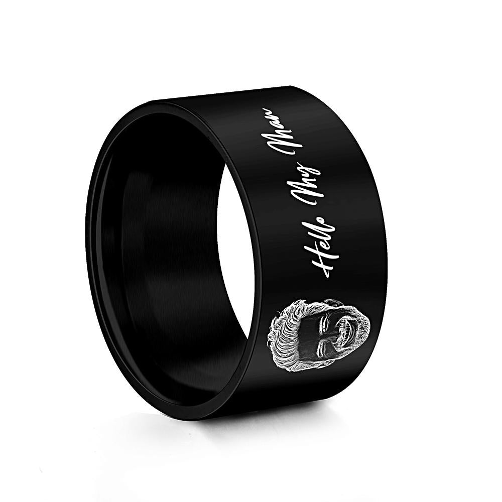 Personalized Picture Ring His Her Engraved Photo Ring Promise Ring Custom Image for Man Customized Engraved Jewelry