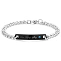 Engraved Bracelet ID Bracelet with Crown Your King for Boyfriend/Husband