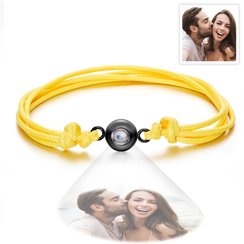Custom Projection Photo Bracelet Weave Style Colorful Couple Gifts