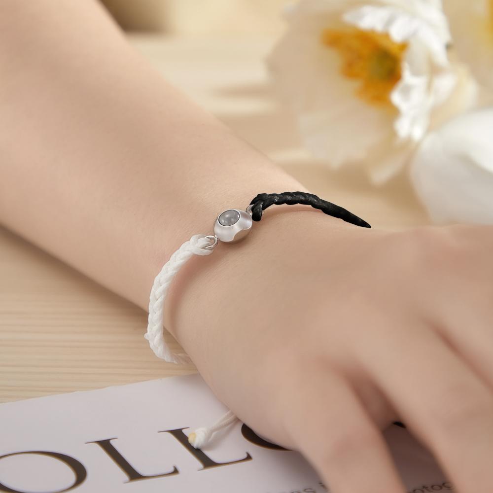 Custom Photo Projection Bracelet Black and White Colorblock Bracelet Creative Gift